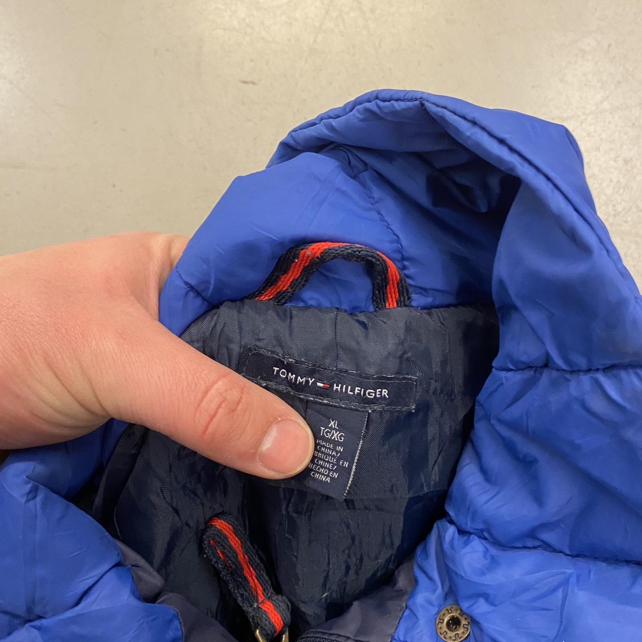 Tommy Hilfiger Men's Blue and Navy Coat Depop