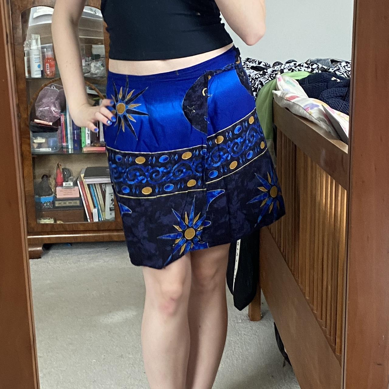 Stunning navy wrap skirt/sarong Brand: Unknown... - Depop