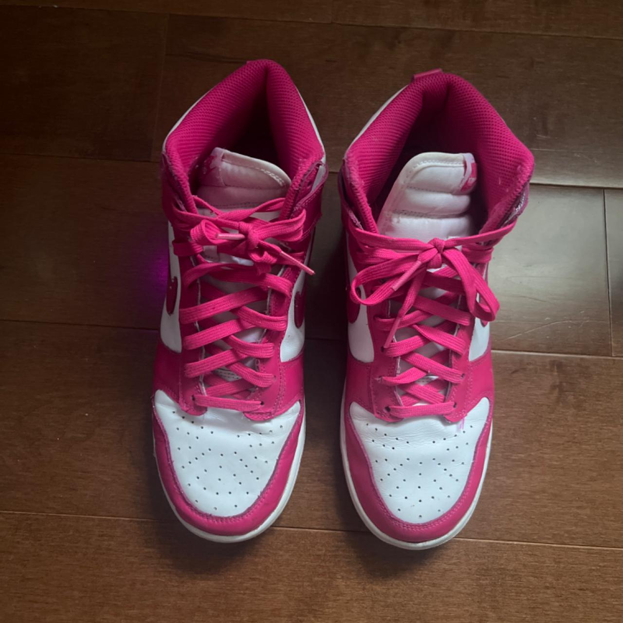 Nike High Top Dunks (Barbie Hot Pink) Size 9.5 Very... - Depop