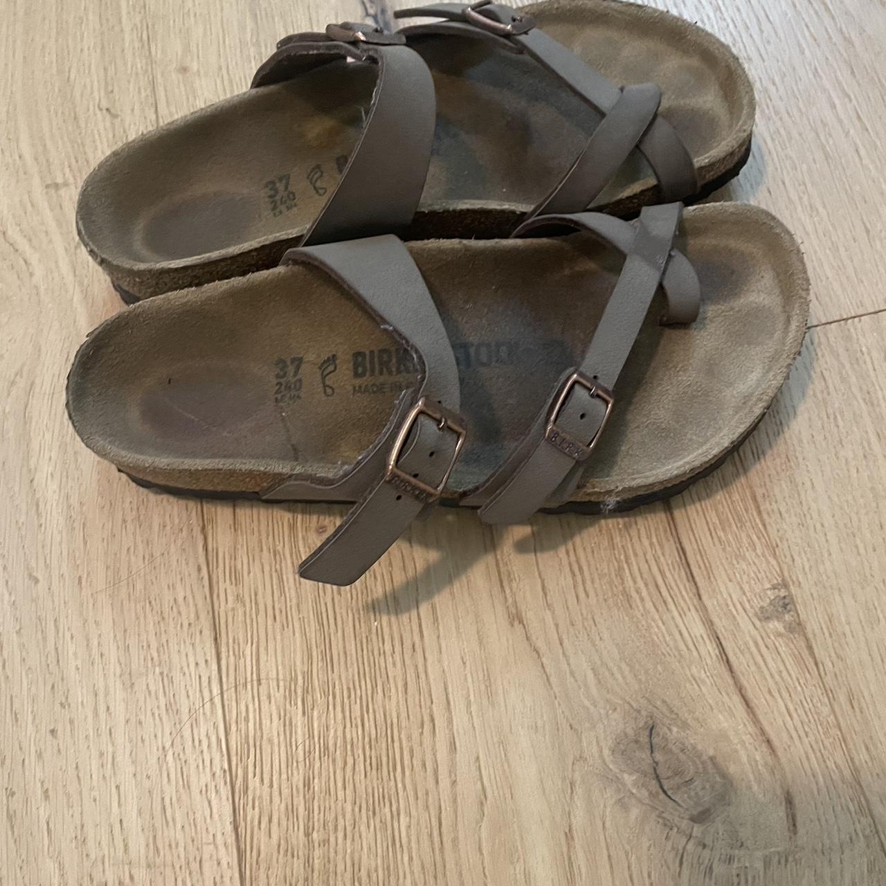 birkenstock mayari in mocha used, but in good... - Depop