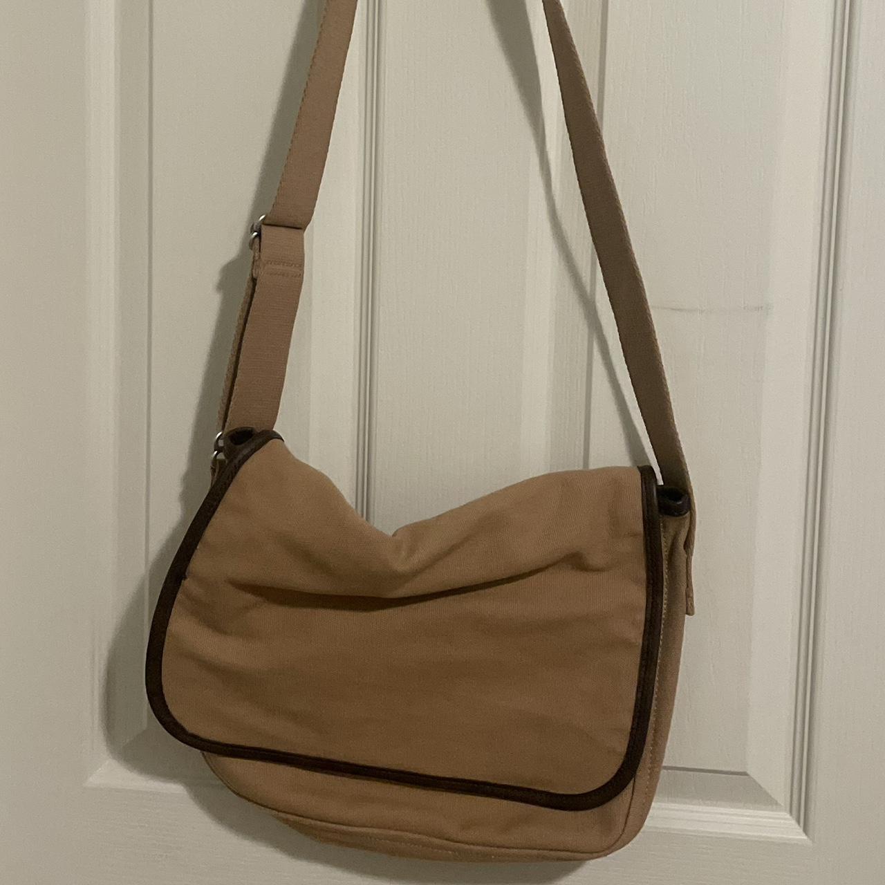 brandy melville tan messenger bag used a couple of... Depop