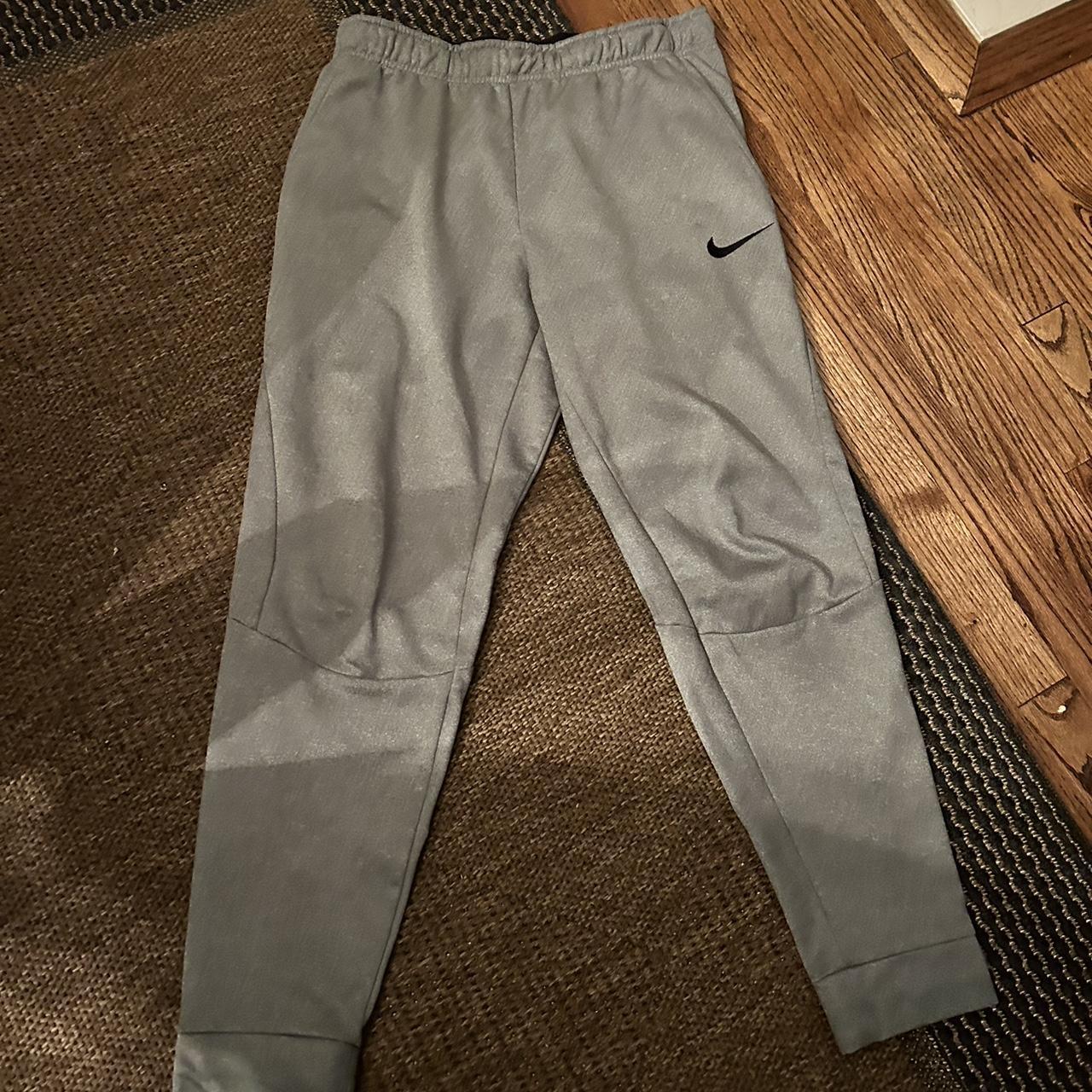 Nike pro grey dri fit sweatpants Size medium No... - Depop