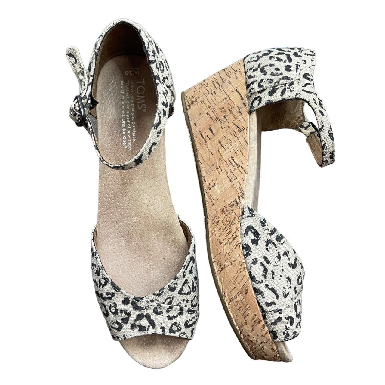 Toms leopard wedge on sale shoes