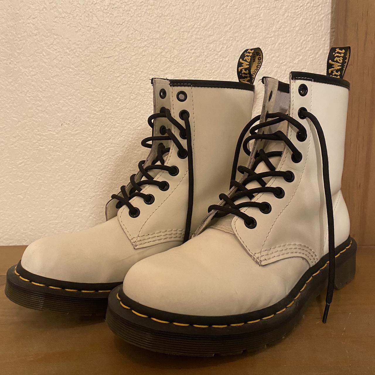 Dr. Martens Women's White and Yellow Boots