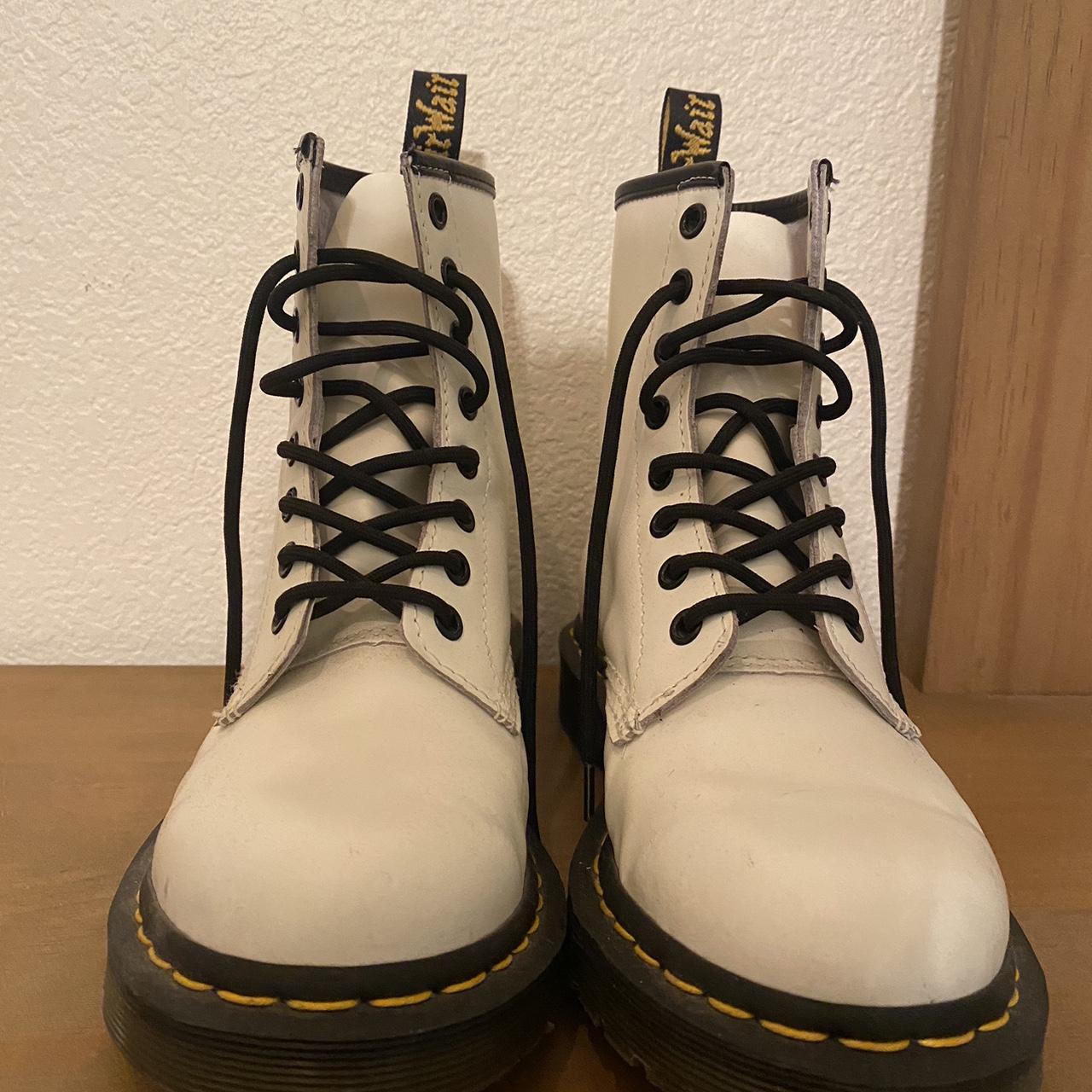 Dr. Martens Women's White and Yellow Boots (2)