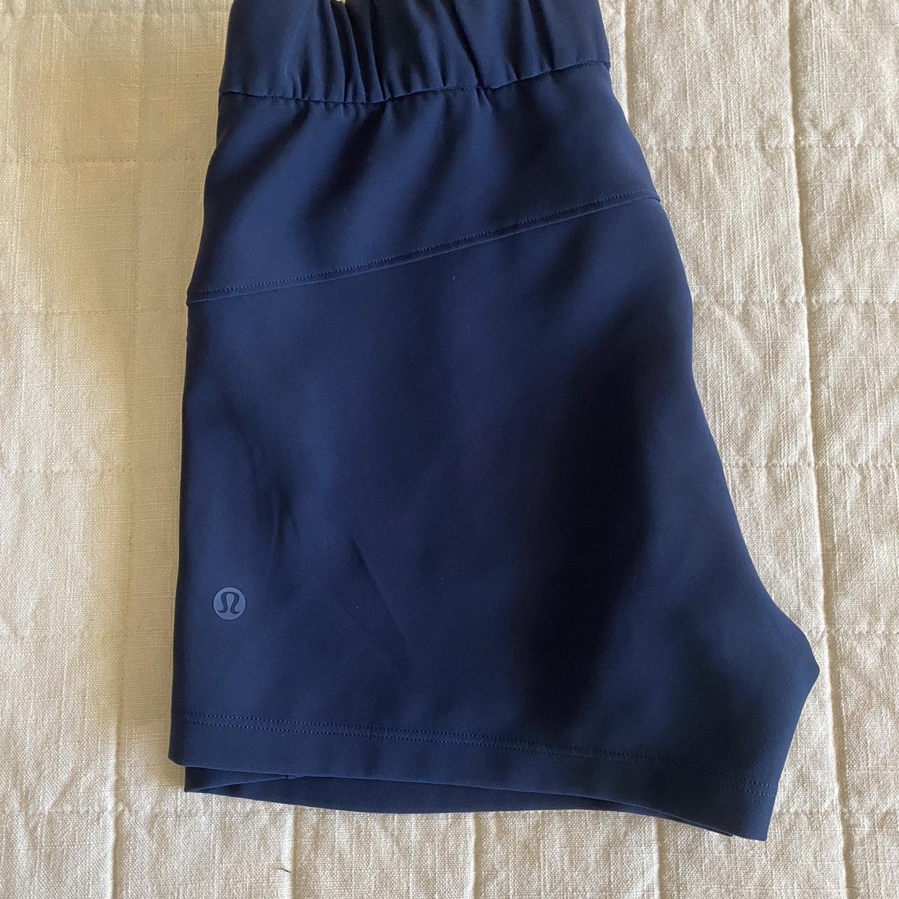 navy blue lululemon shorts, size 4 but has an... - Depop