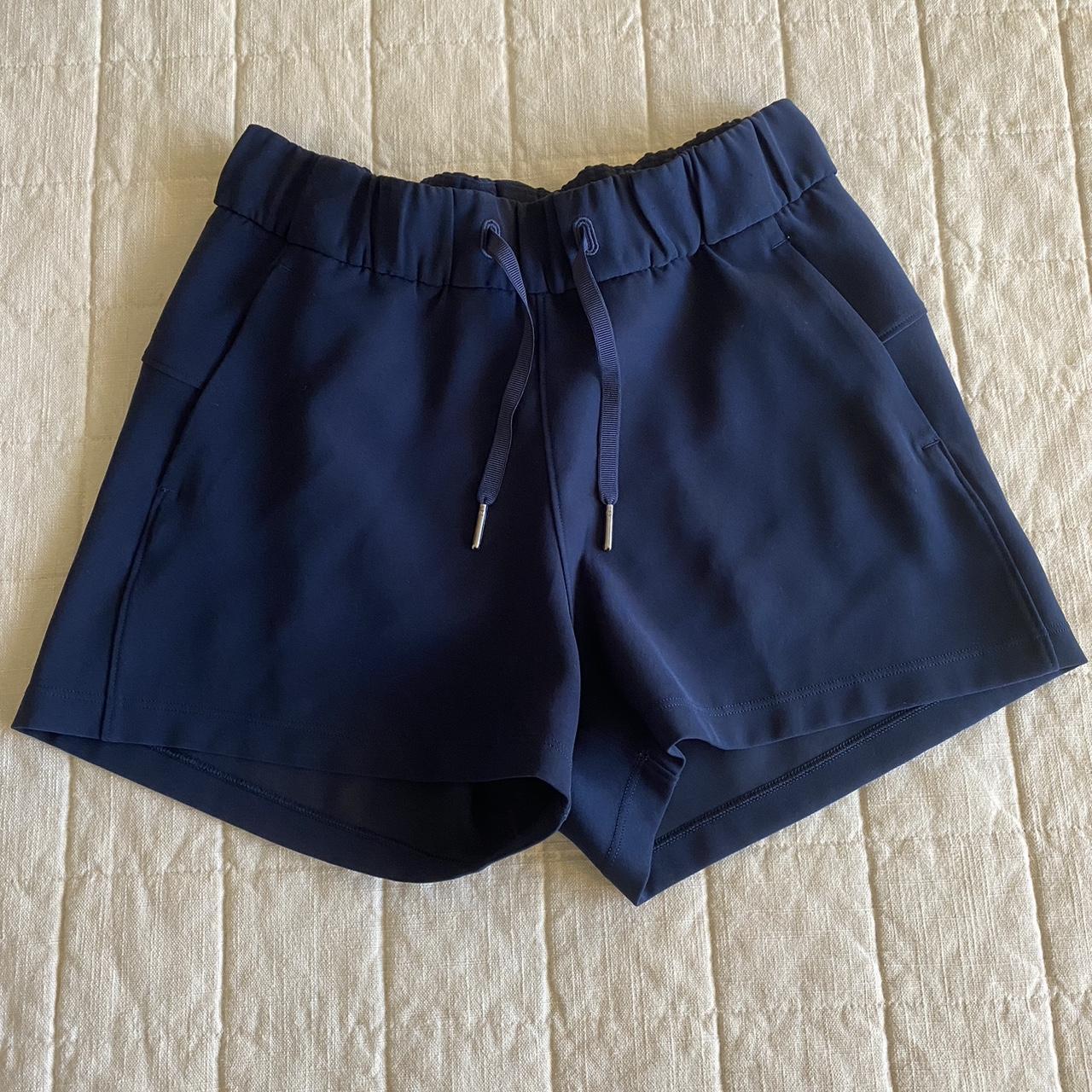 navy blue lululemon shorts, size 4 but has an... Depop