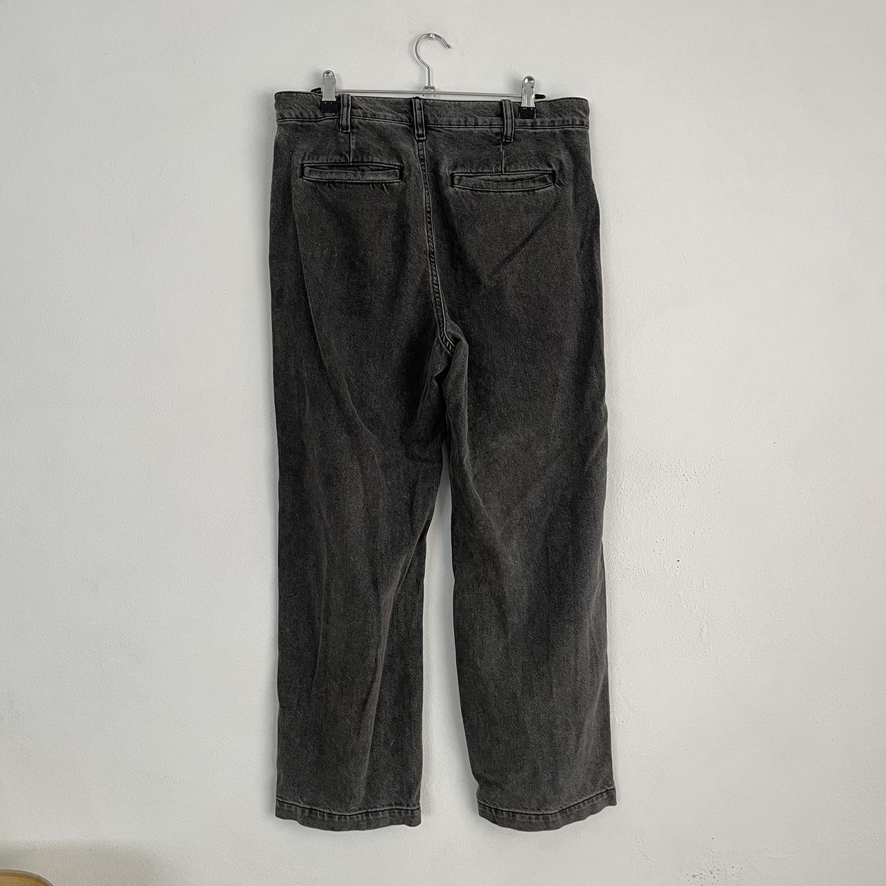 Yard sale double knee phantasy jeans, washed grey... - Depop