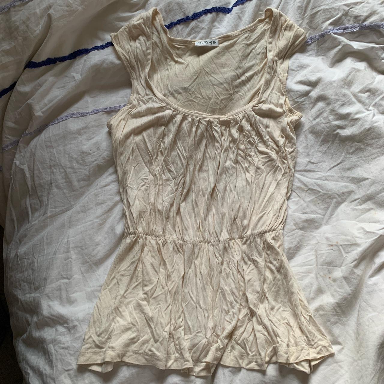 Cream Y2k Top - Depop