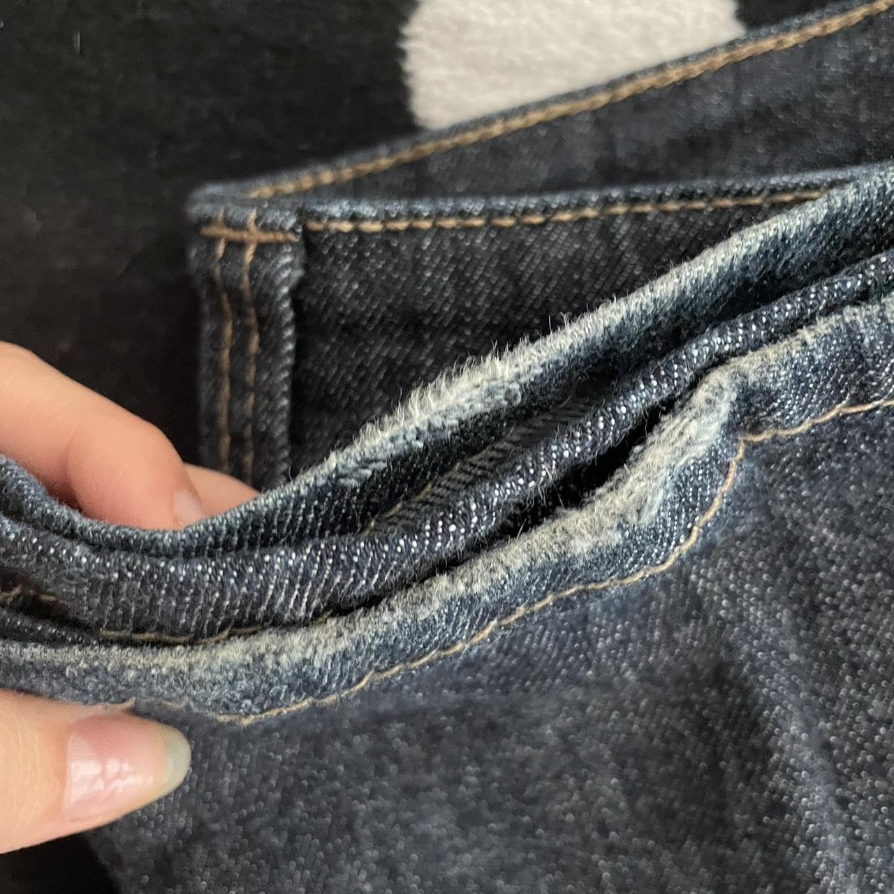 low rise jeans dark blue asphalt low rise jeans no... - Depop