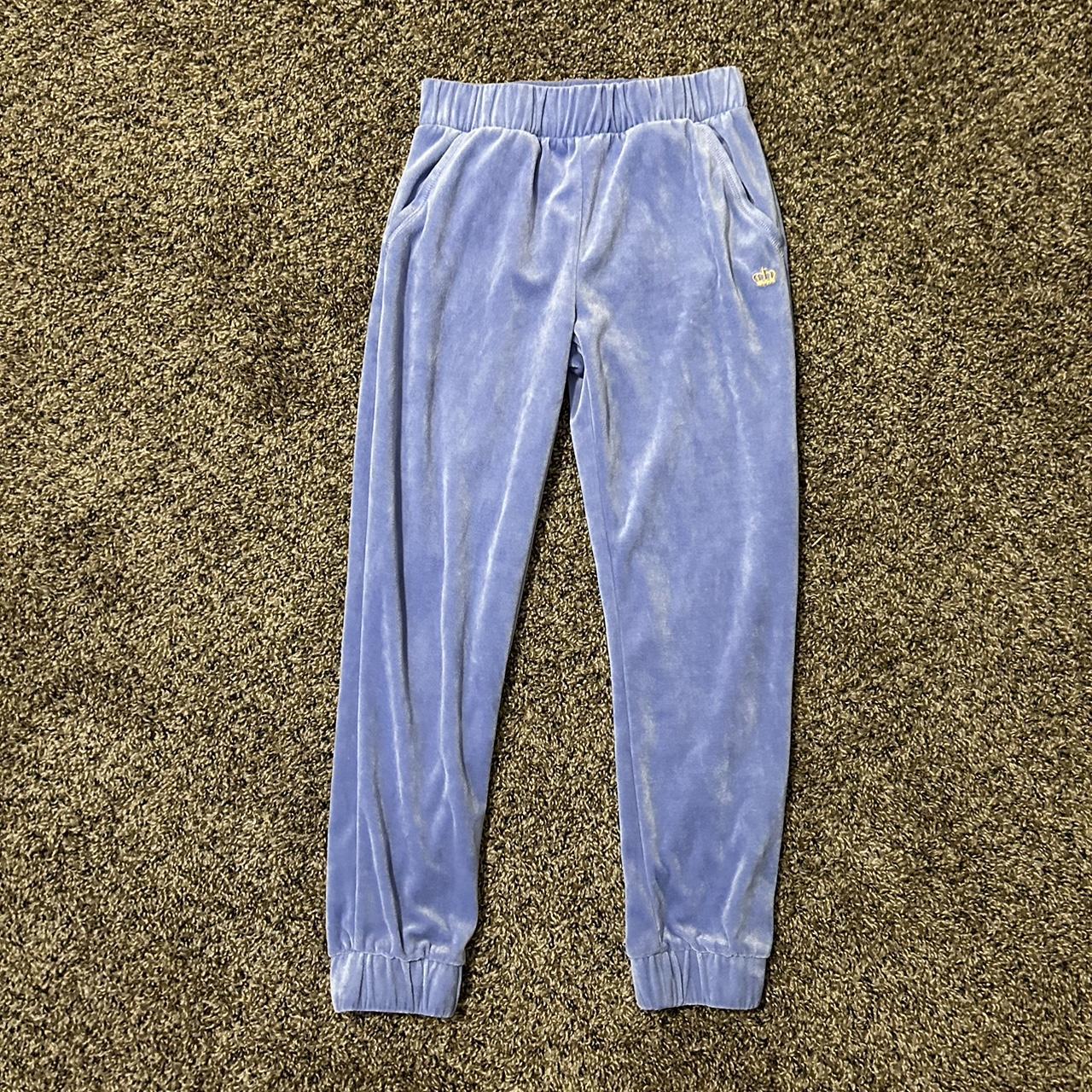 Purple velvet-sweatpants - Depop