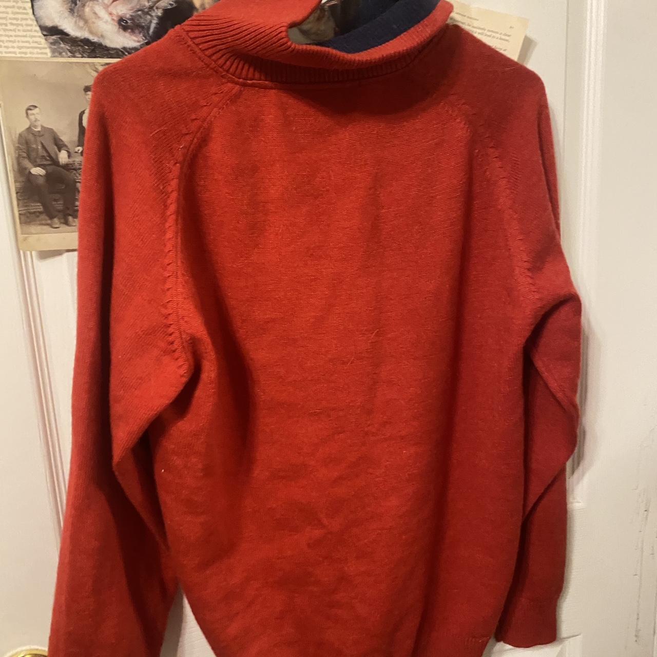 Red and blue zip up polo sweater - Depop