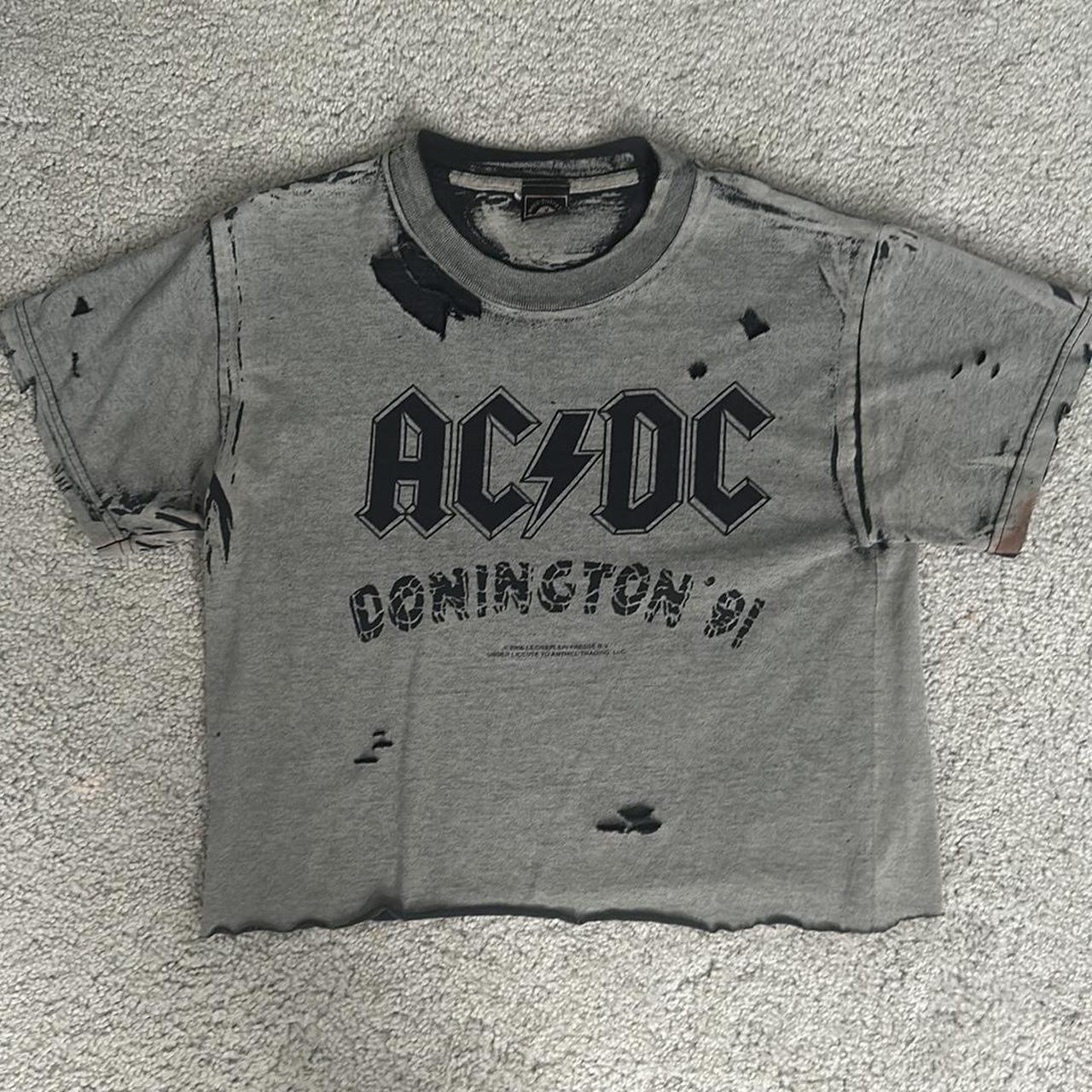 AC/DC ripped cropped t-shirt - Depop