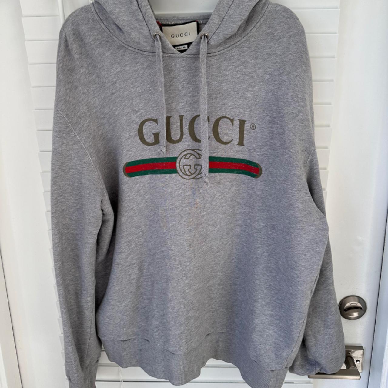 Gucci grey dragon hoodie hotsell