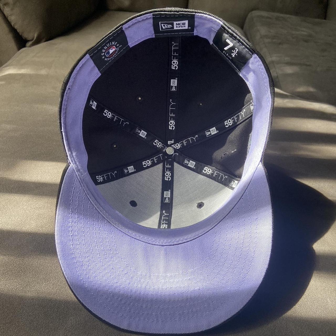 New Era Men's Black and Purple Hat | Depop