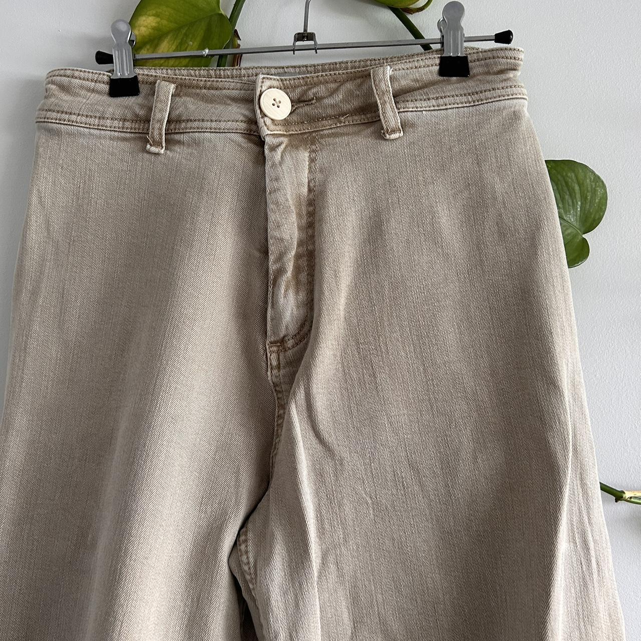 Ghanda pants Frayed detail Sandy beige Size 10... Depop