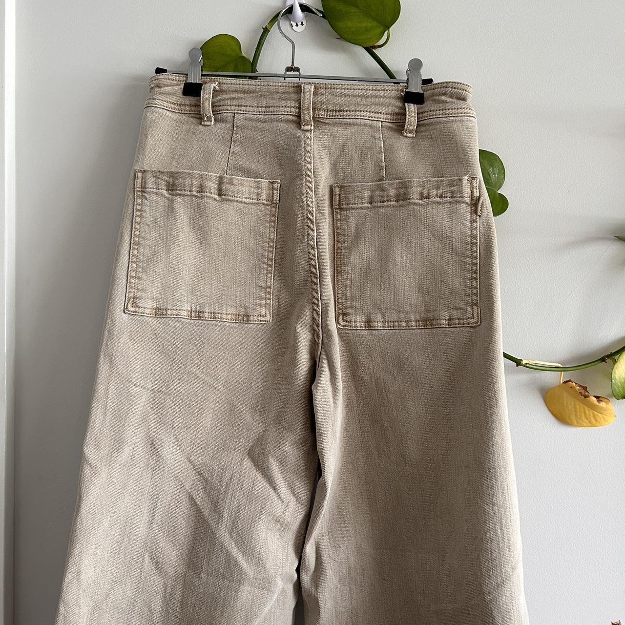 Ghanda pants Frayed detail Sandy beige Size 10... Depop