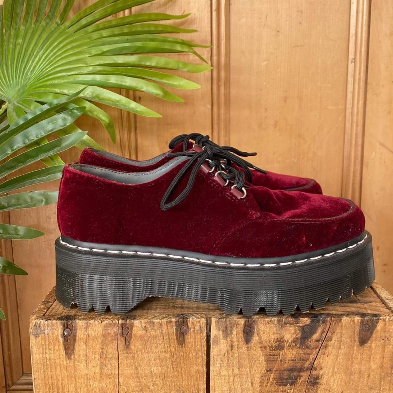 Burgundy velvet dr martens hotsell