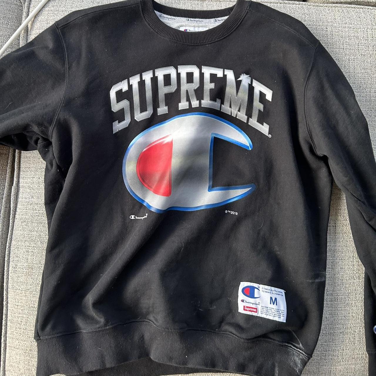 Supreme x champion outlet chrome crewneck