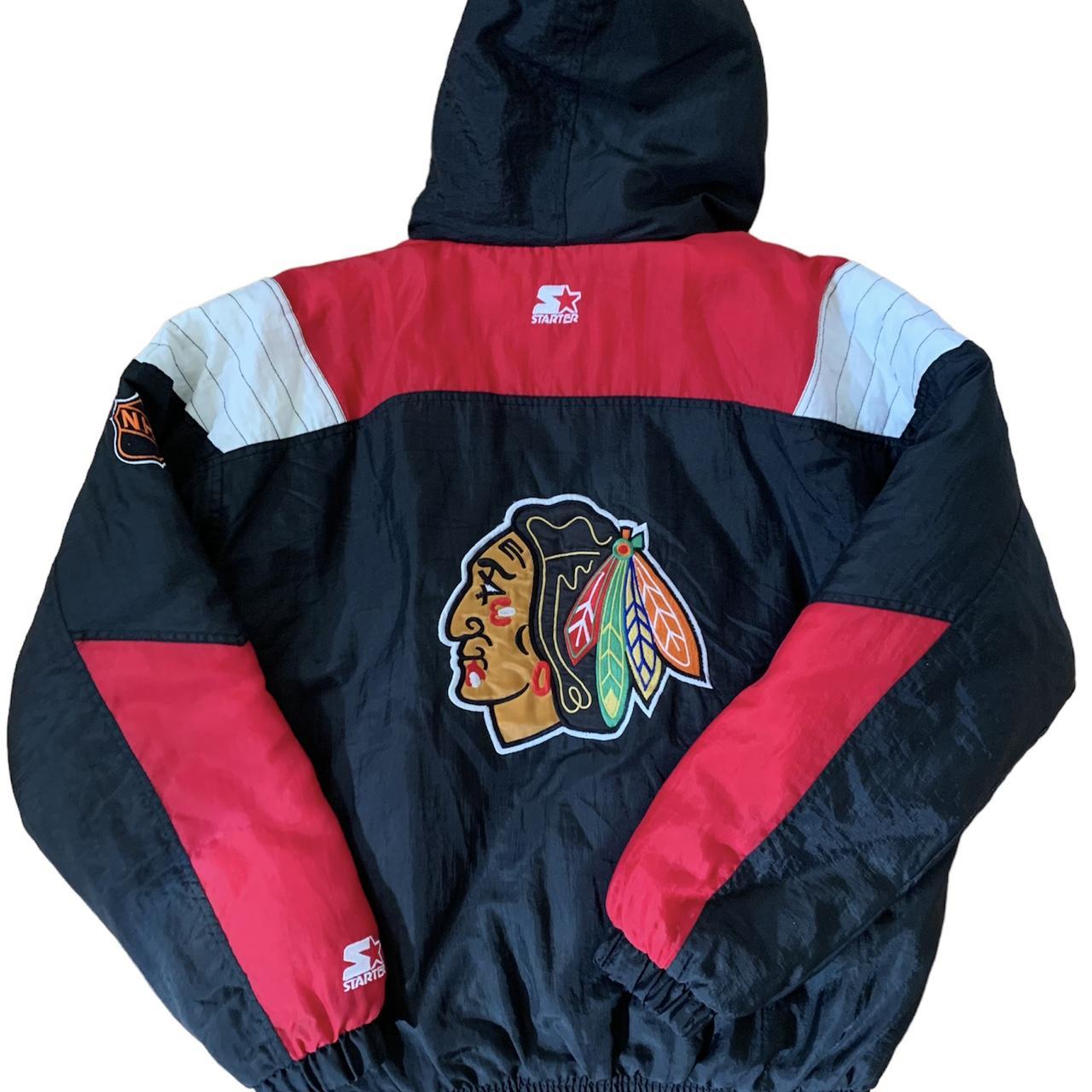 Chicago Blackhawks Black Vintage Starter Jacket