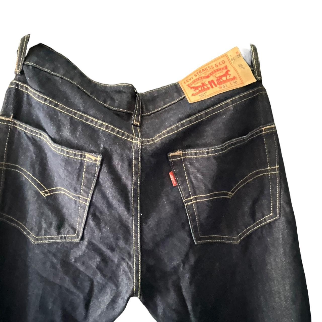 Dark blue Levi 501s never wore 32 waist 28 leg with... - Depop