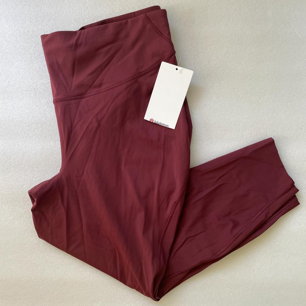 Lululemon fast and free leggings in red merlot size - Depop