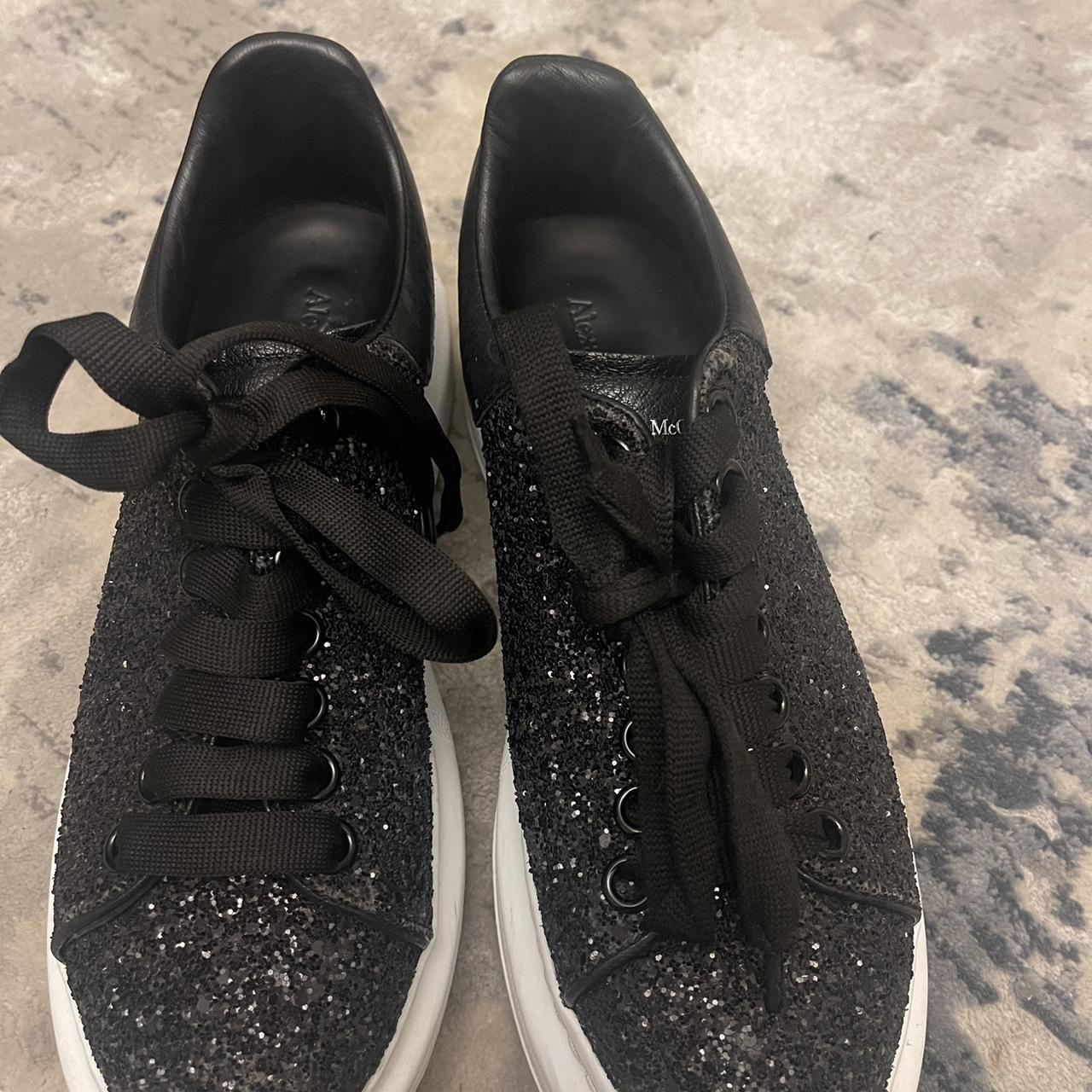 alexander mcqueen black sparkly shoes size 5 open. Depop