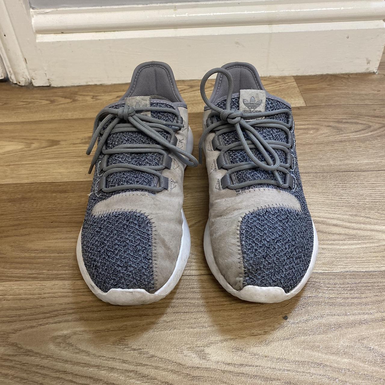 Adidas Women's Grey and White Trainers | Depop