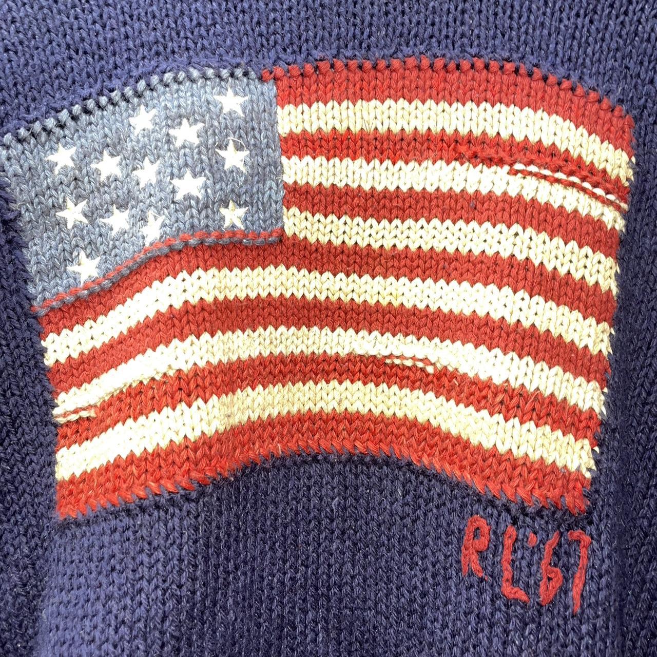 Polo Ralph Lauren Shawl Collar American Flag Knit...