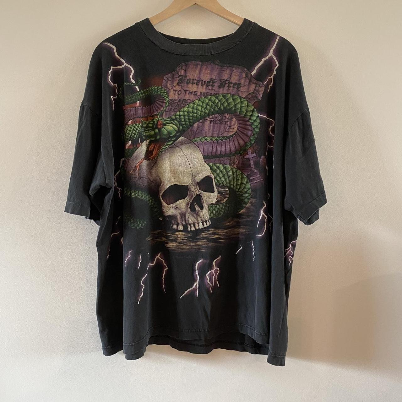 Vintage 90’s American 2024 Thunder Skull & Snake Single Stitch T-shirt.