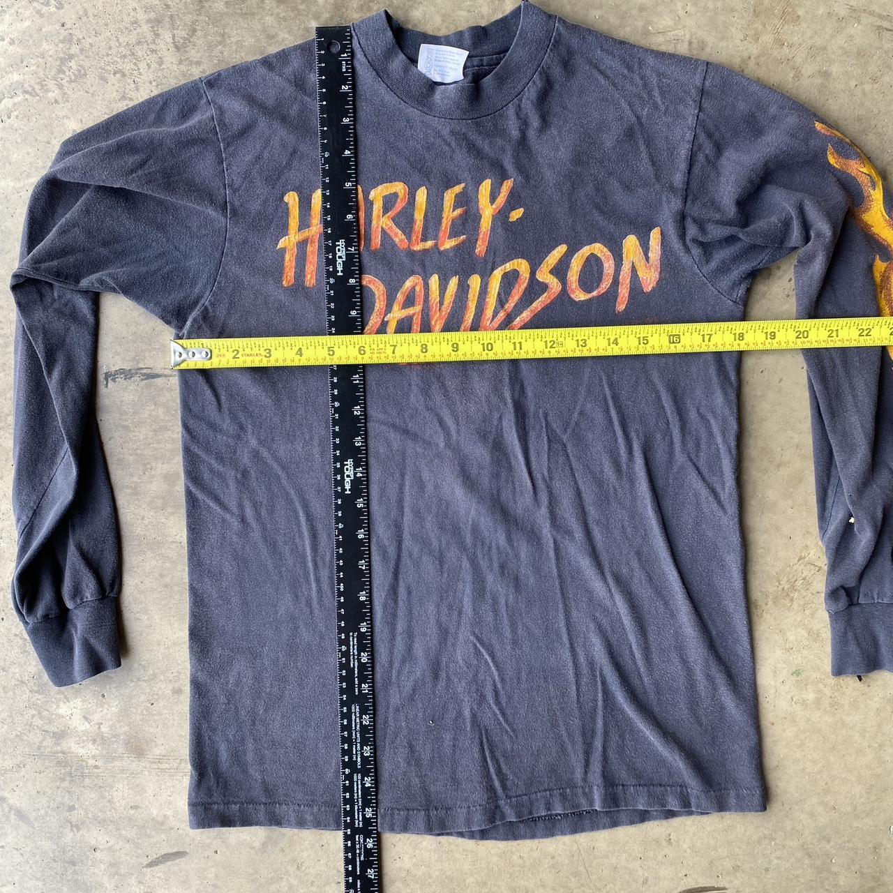 Vintage 80s Harley long sleeve flame tee single | Depop Vintage 80s Harley long sleeve flame tee single | Depop