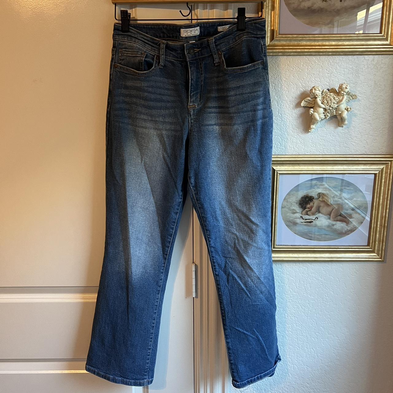Sofia Vergara cropped flare jeans, stretchy and - Depop