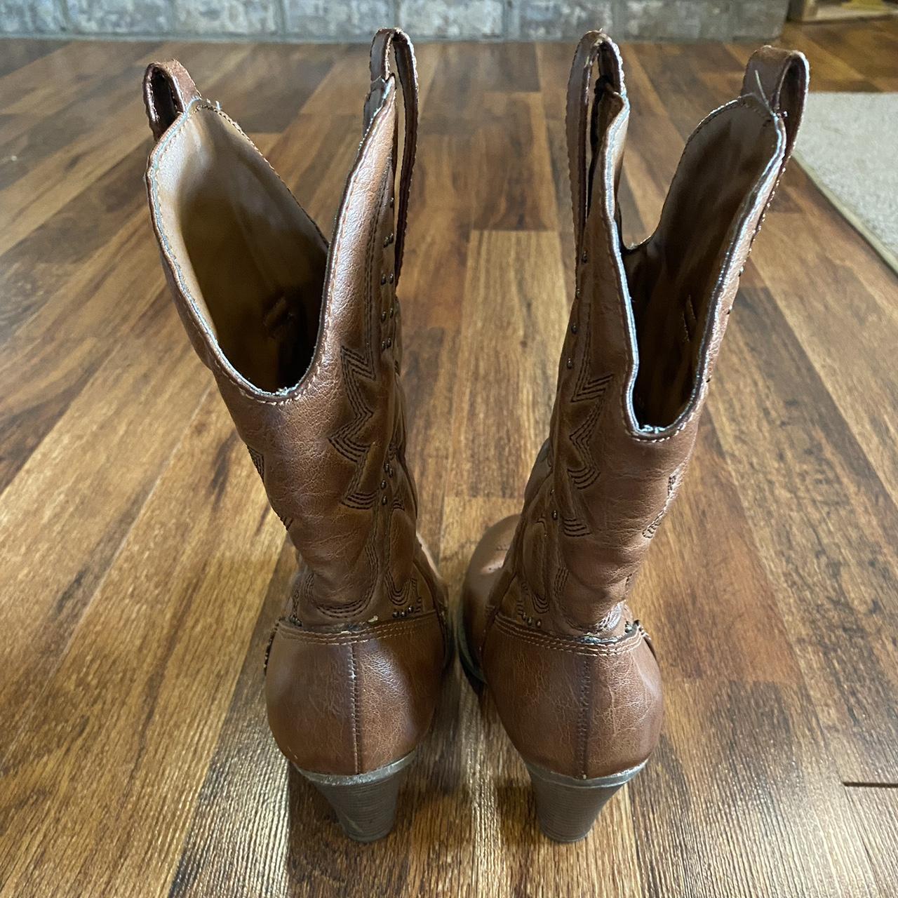 brown and tan boots