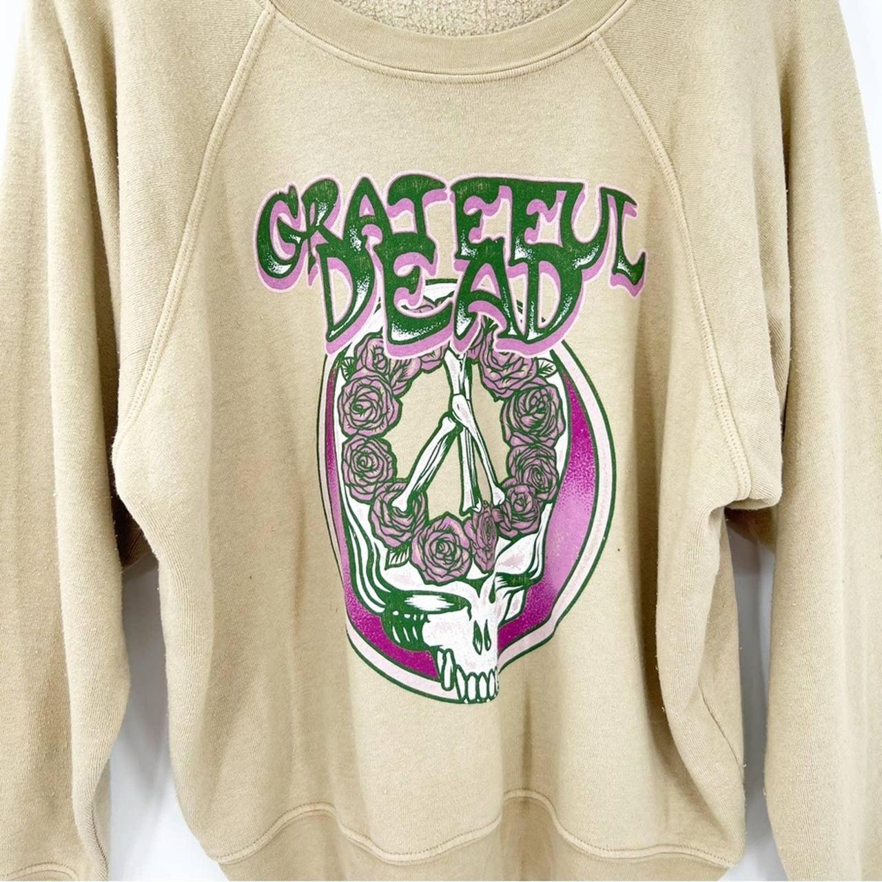 Daydreamer Grateful Dead Skull & Roses Raglan Crew W - Khaki Small