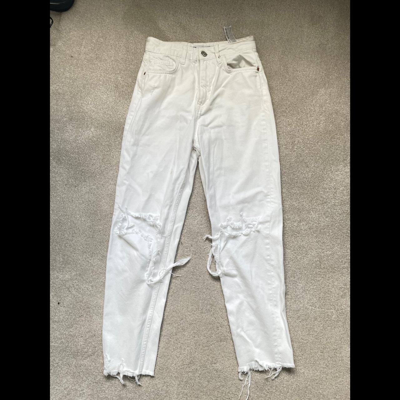 Zara White Cargo Pants - Depop
