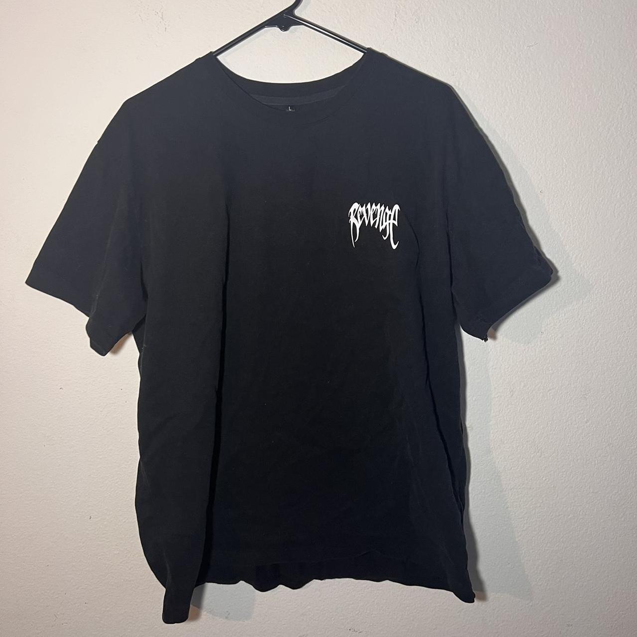 revenge small logo tee // L // no stains or rips,... - Depop