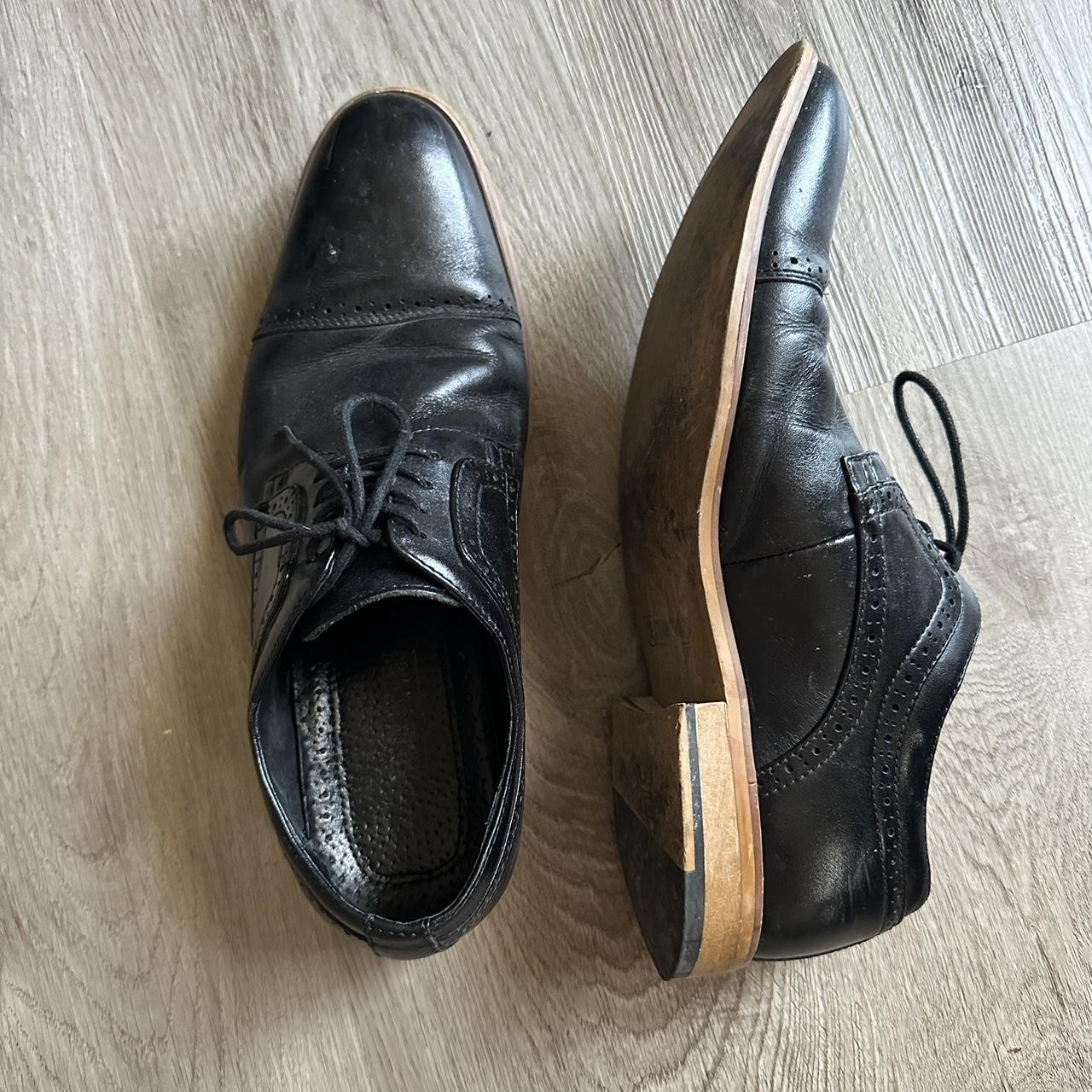 Stacy Adams Men's Black and Brown Oxfords | Depop