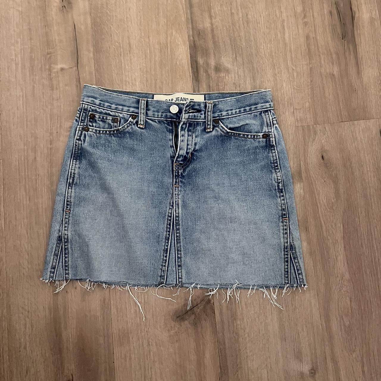 xs denim jean skirt GAP brand perfect with a... - Depop