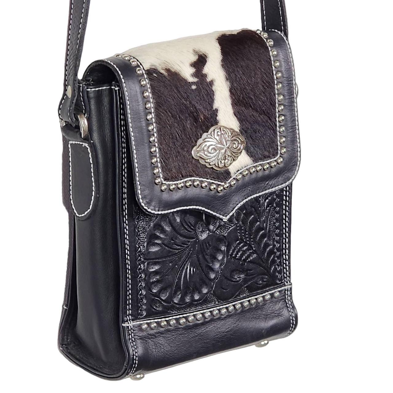 NEW American West Hand-Tooled Red Leather Silver Buckle Shoulder Bag Purse  | Leather silver, Purses and bags, Leather