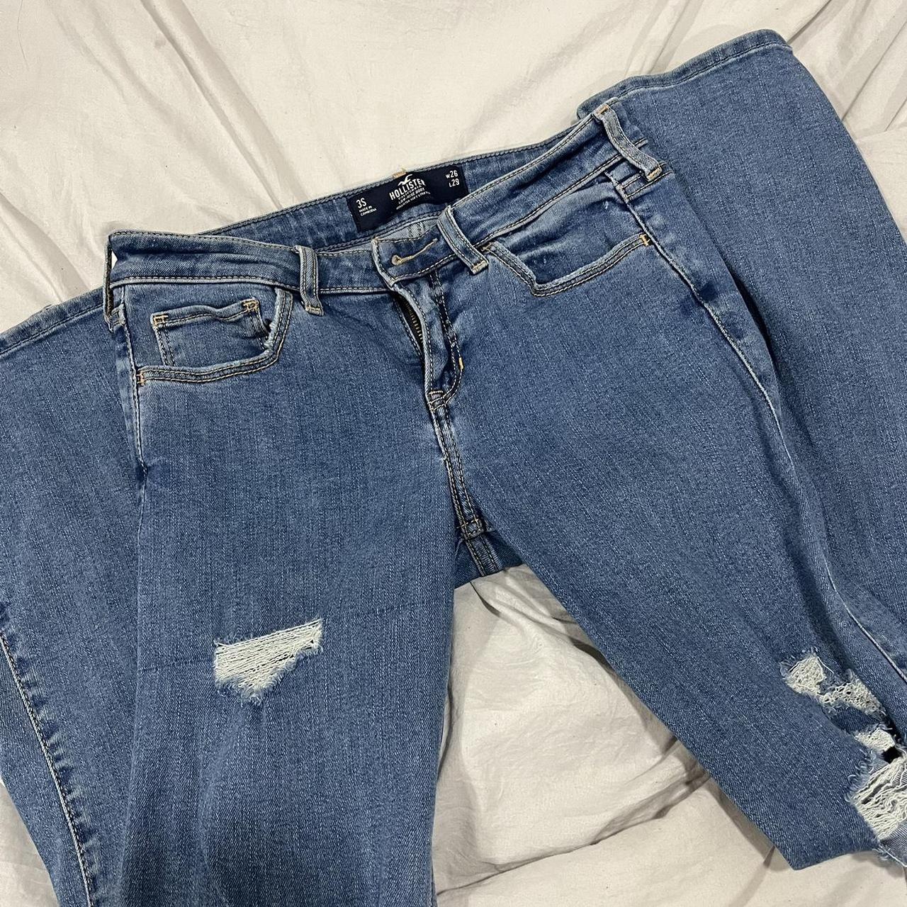 Hollister low-rise ripped jean leggings (jeggings). - Depop