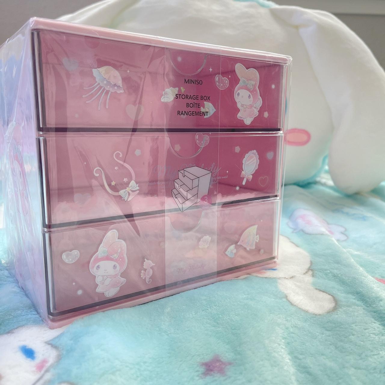 My melody clear pink organizer drawers🎀👛🌸 Can be - Depop