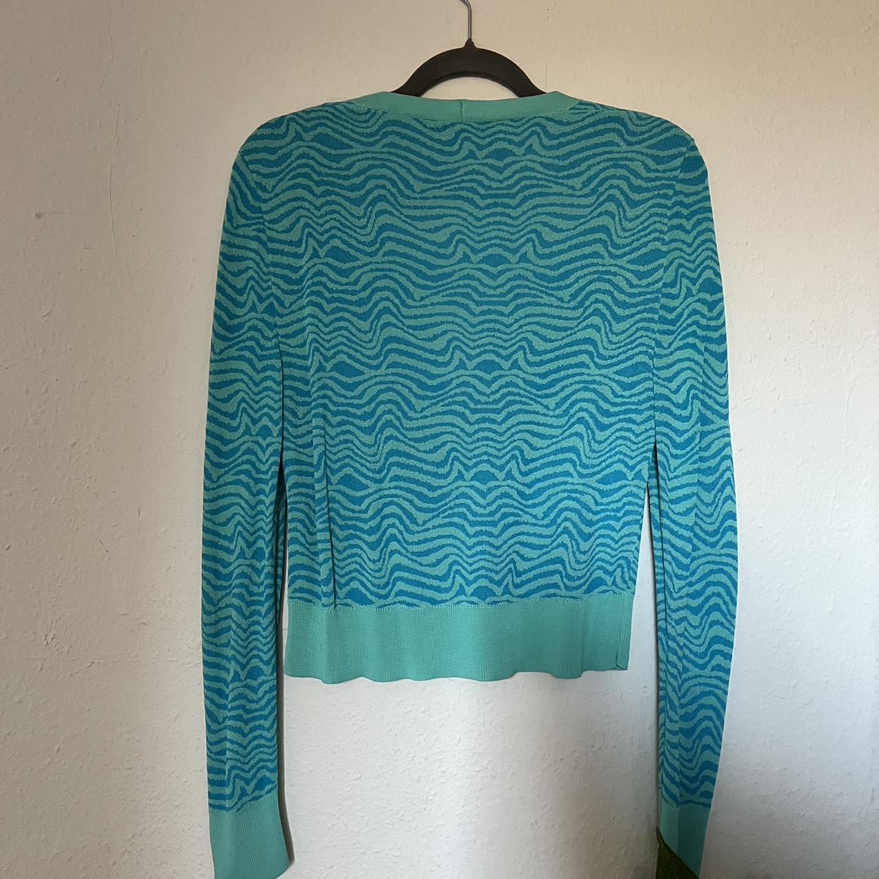 zara blue patterned cardigan size M such a nice... Depop