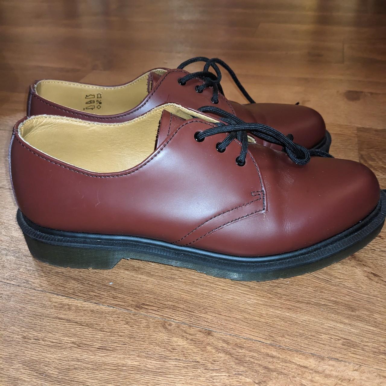 Dr. Martens Men's Red and Burgundy Oxfords | Depop