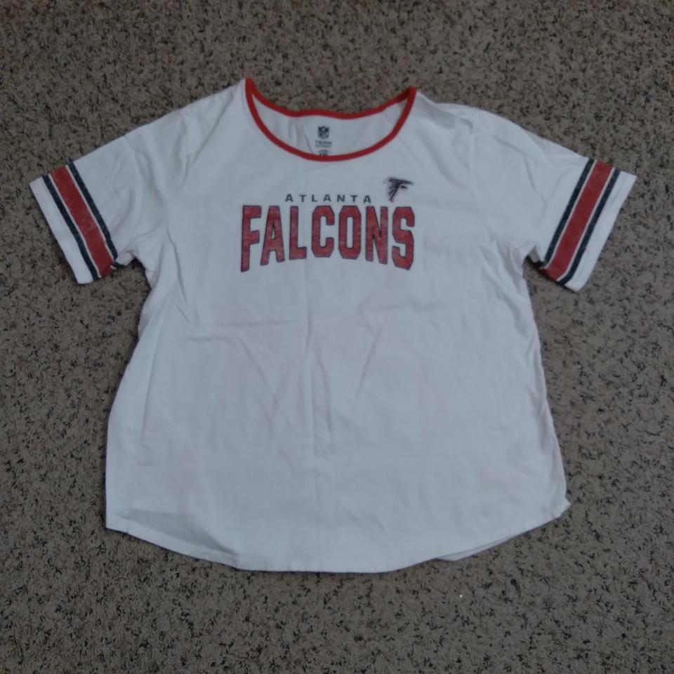 NFL Team Apparel Atlanta Falcons Women's Spell Out White T-Shirt XXL