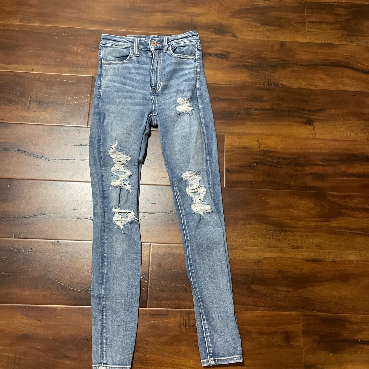 American Eagle Outfitters Womens Skinny Jeans Blue - Depop