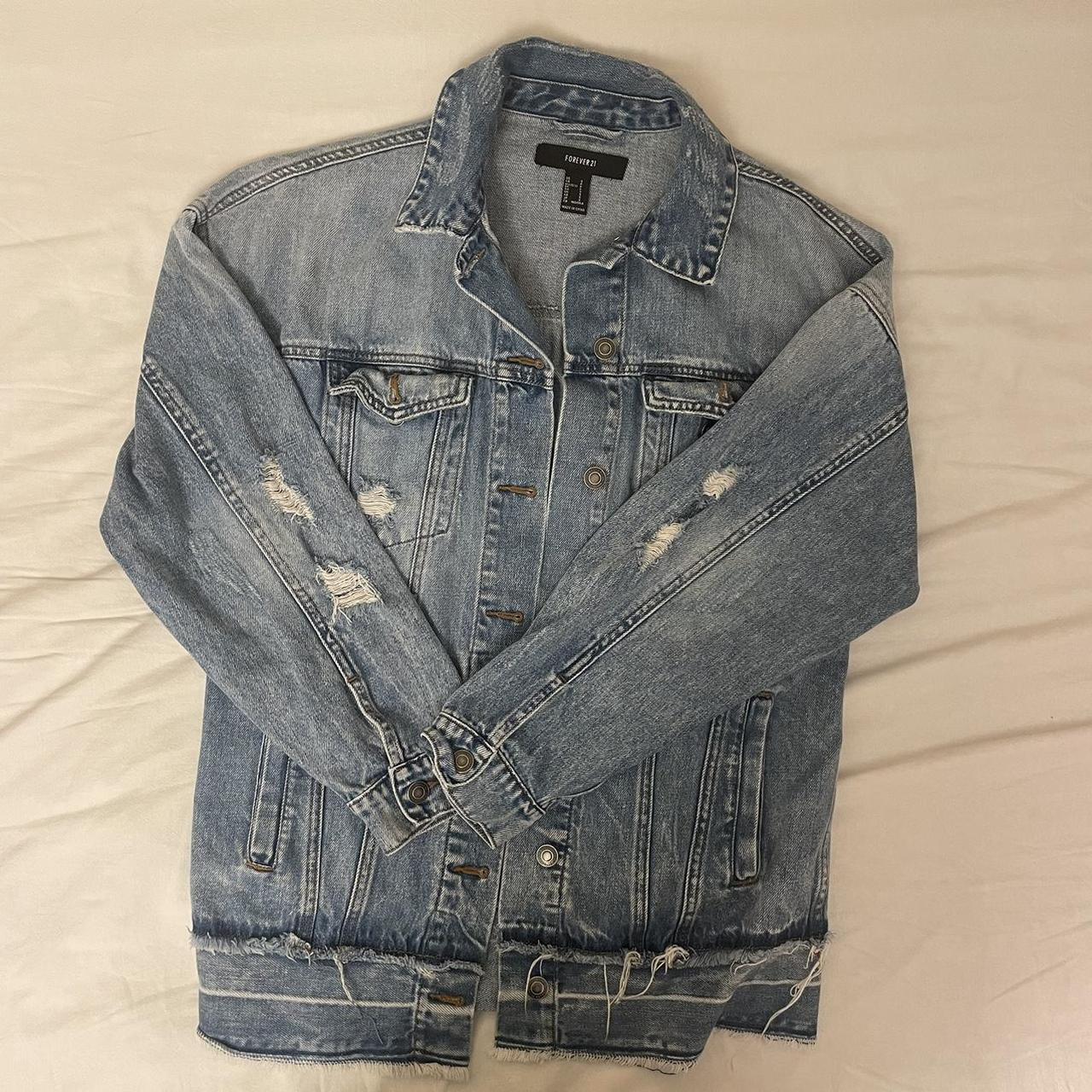 Oversized Denim Jacket Forever 21 S fits M Depop