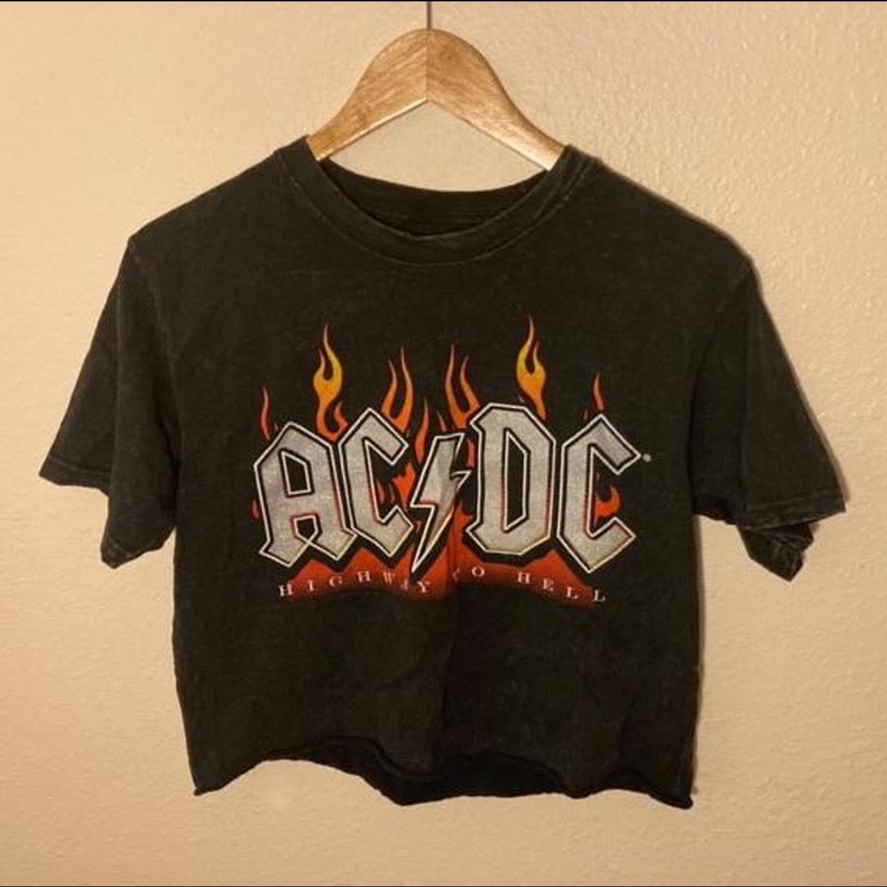 AC/DC Baby Tee #AC/DC #bandtee #indie #y2k #babytee - Depop