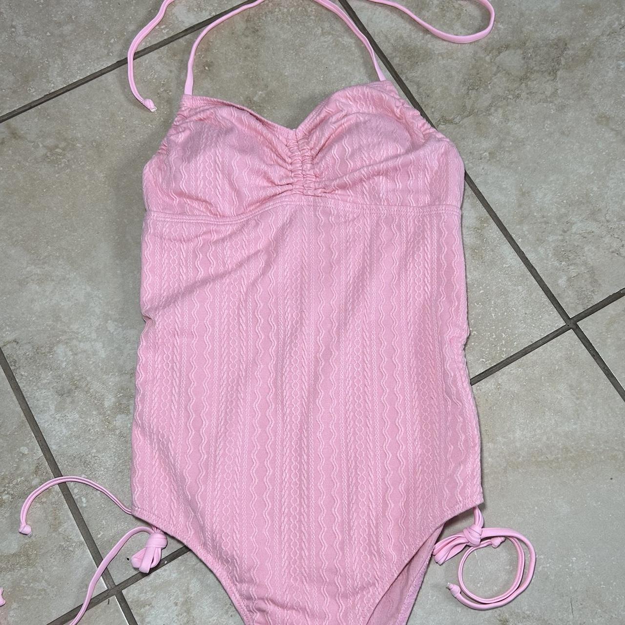 one piece pink bathing suit - Depop