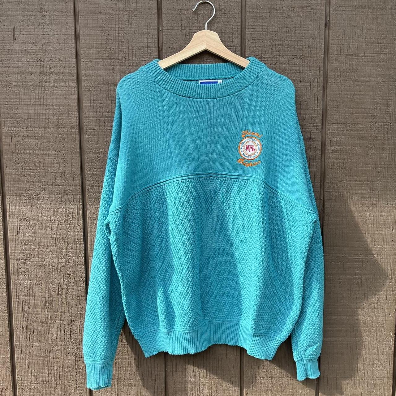 MIAMI DOLPHINS VINTAGE 90s NUTMEG NFL FOOTBALL V NECK SWEATSHIRT XL