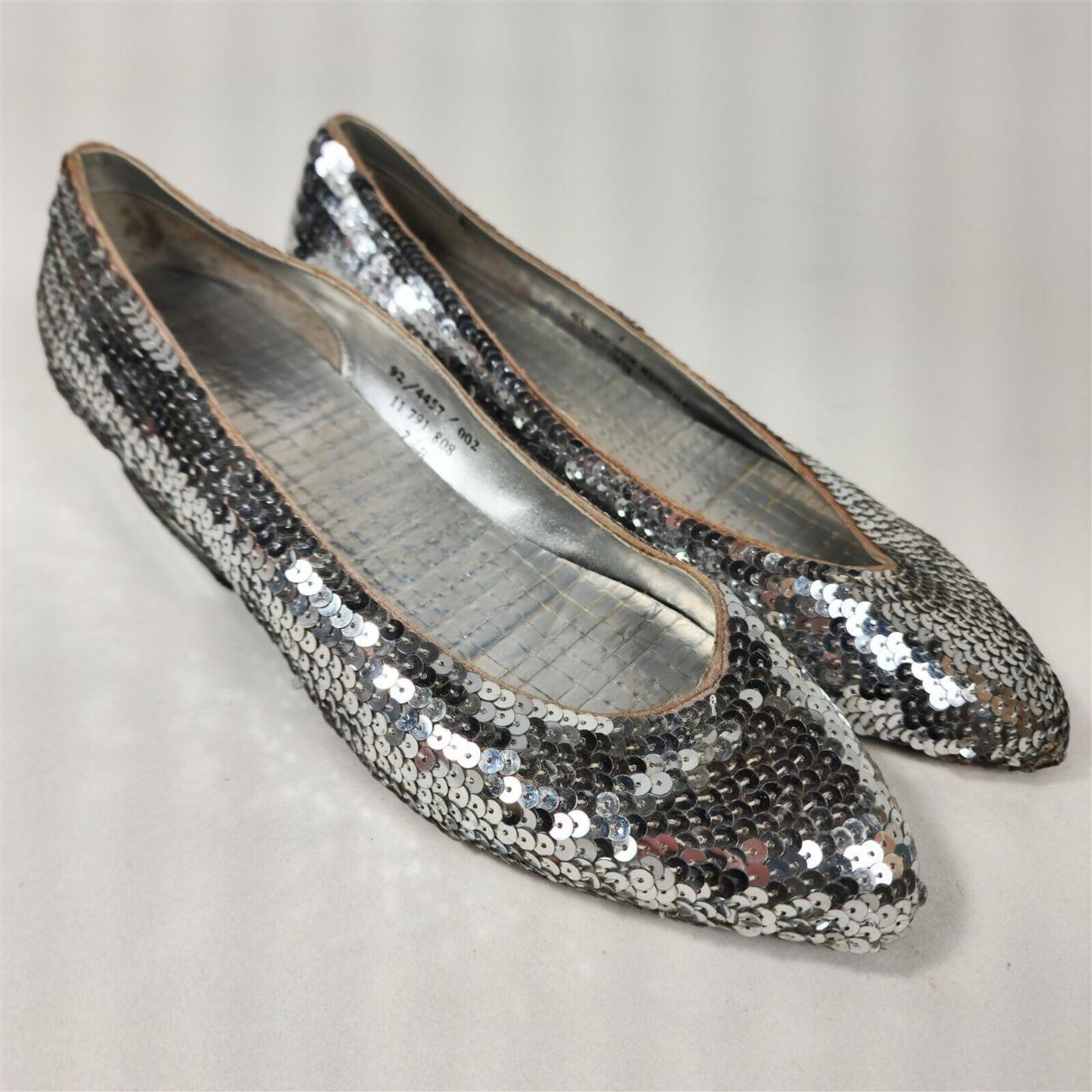 Silver sequin clearance flat shoes